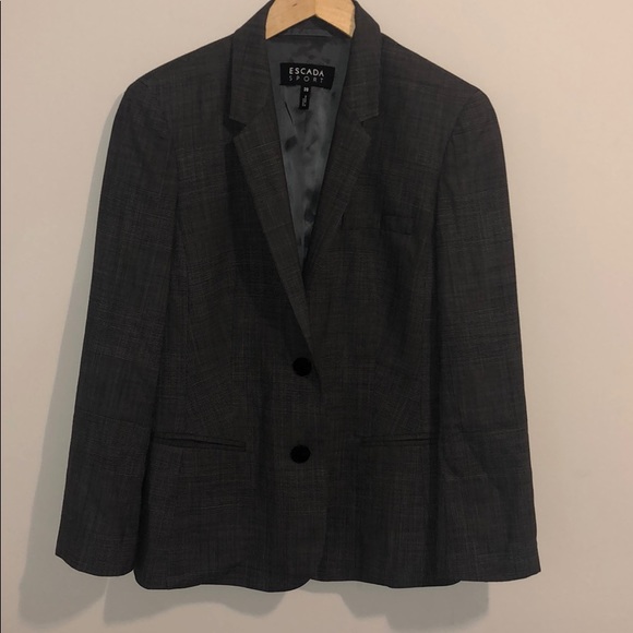 Escada Sport Black Wool Blend Sport Coat Blazer - Picture 2 of 12